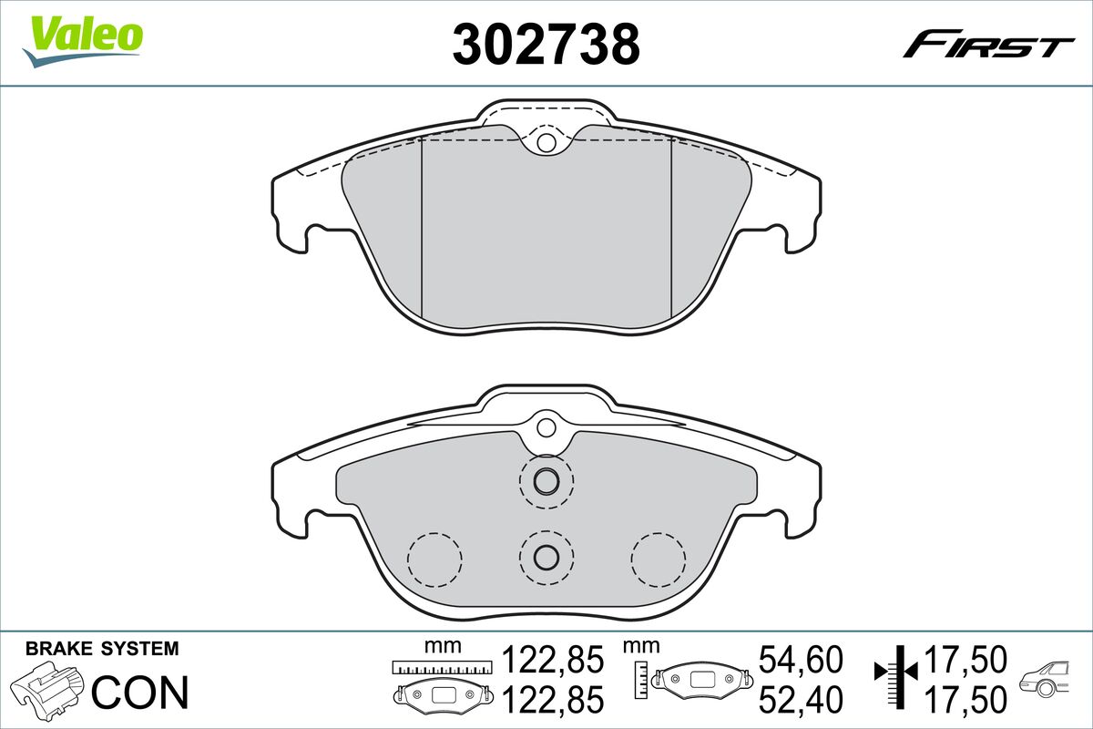 Set placute frana,frana disc 302738 VALEO